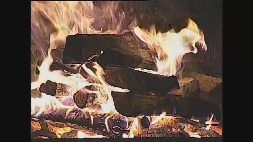 Christmas Fireplace Yule Log